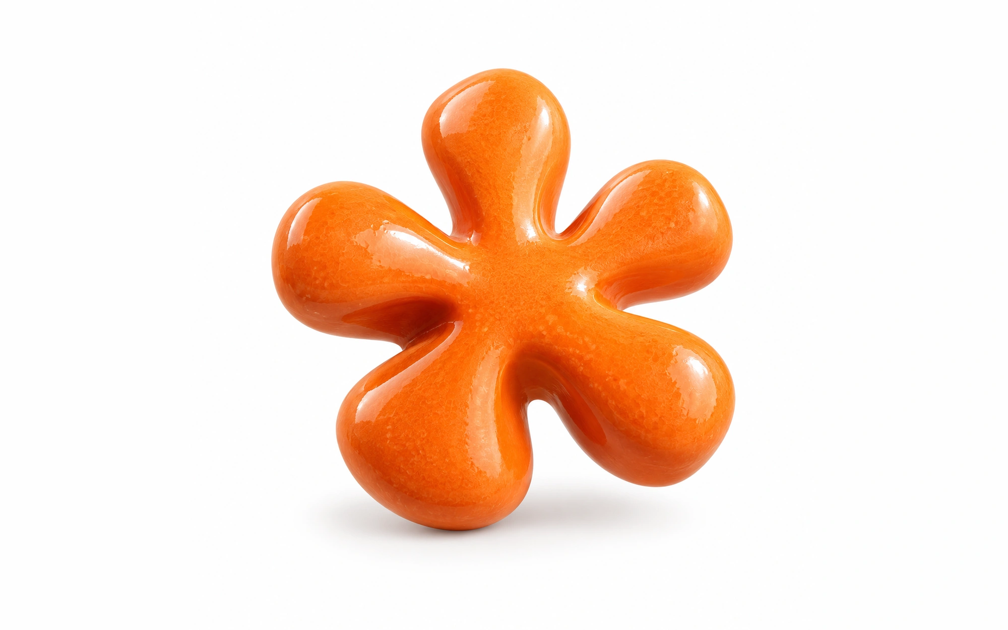 Orange ceramic spark with six rounded arms.